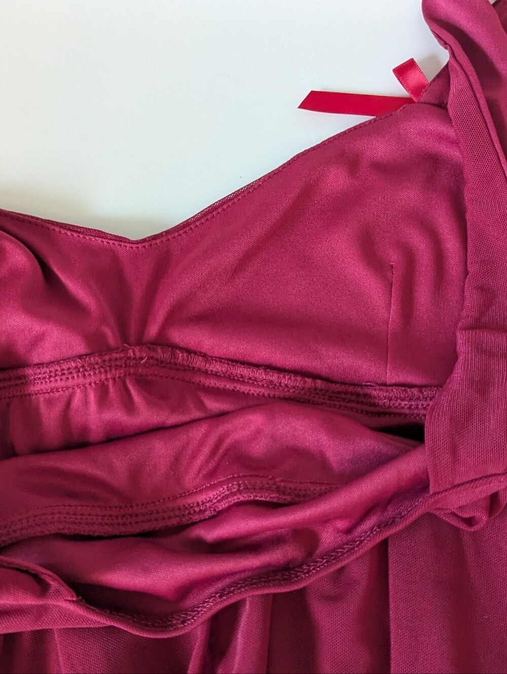Easelle Red Mesh Ruffle Trim Babydoll Camisole Tank Top - Picture 7 of 9